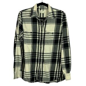 Denim & Supply Ralph Lauren Plaid Cotton Flannel Roll Tab Sleeve Shirt Large